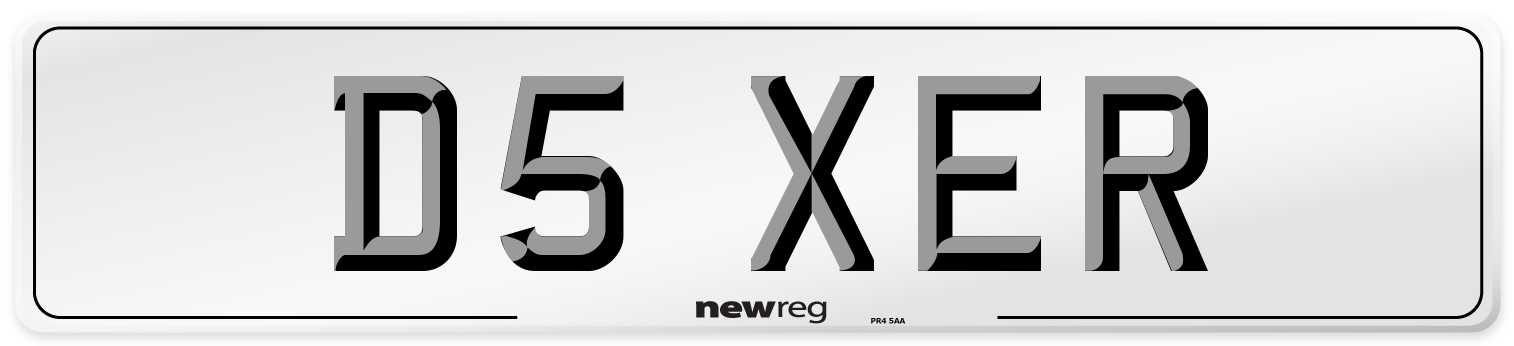 D5 XER Number Plate from New Reg